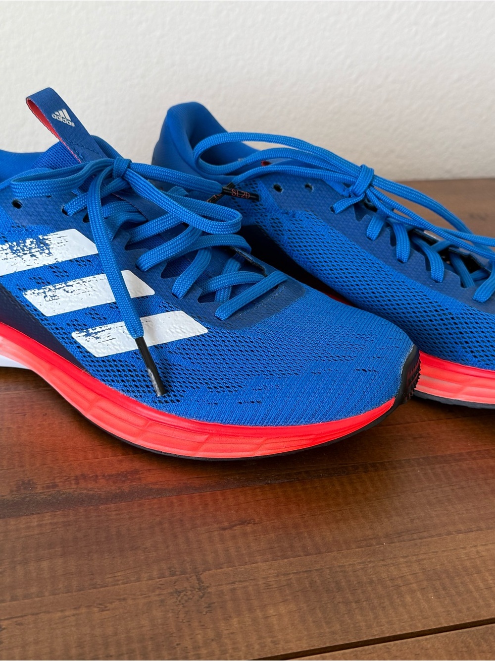 adidas Men’s Blue Athletic Running Shoes with Red Accent